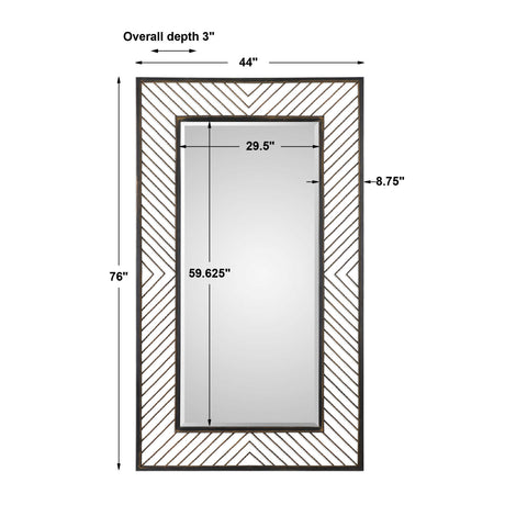Modern European furniture - Bronze Chevron Mirror - www.oroa.com