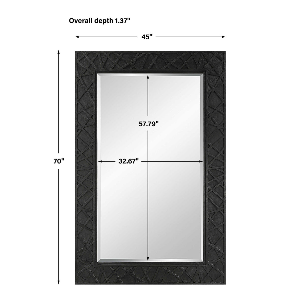 Modern European furniture - Black Framed Bevel Mirror - www.oroa.com