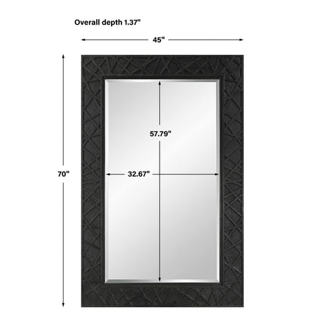 Modern European furniture - Black Framed Bevel Mirror - www.oroa.com