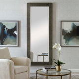 Modern European furniture - Channeled Gray Wood Mirror - www.oroa.com