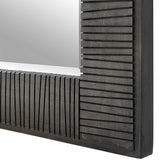 Modern European furniture - Channeled Gray Wood Mirror - www.oroa.com
