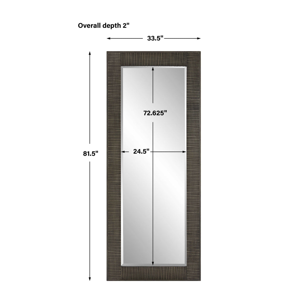 Modern European furniture - Channeled Gray Wood Mirror - www.oroa.com