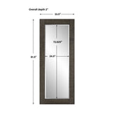 Modern European furniture - Channeled Gray Wood Mirror - www.oroa.com