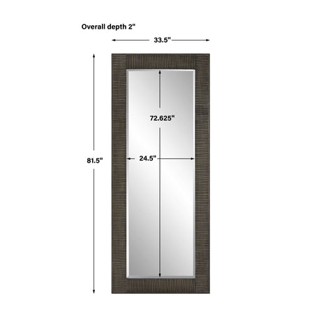 Modern European furniture - Channeled Gray Wood Mirror - www.oroa.com