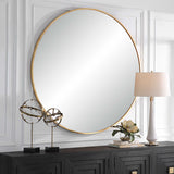 Modern European furniture - Antique Gold Round Mirror - www.oroa.com