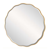 Modern European furniture - Gold Scalloped Round Mirror - www.oroa.com