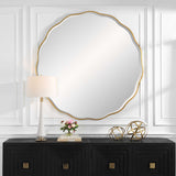 Modern European furniture - Gold Scalloped Round Mirror - www.oroa.com
