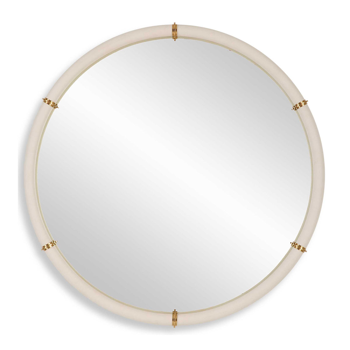 Modern European furniture - White Shagreen Leather Mirror - www.oroa.com