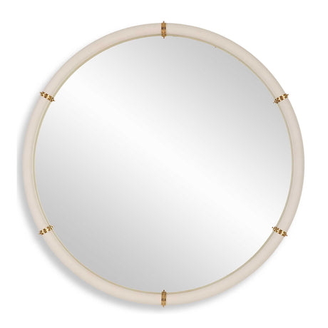 Modern European furniture - White Shagreen Leather Mirror - www.oroa.com
