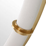 Modern European furniture - White Shagreen Leather Mirror - www.oroa.com