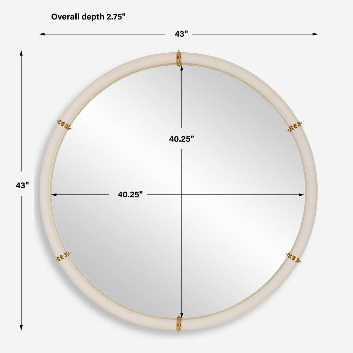 Modern European furniture - White Shagreen Leather Mirror - www.oroa.com