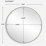 Modern European furniture - Black Iron Round Mirror - www.oroa.com