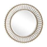 Modern European furniture - Textured Glass Round Mirror - www.oroa.com