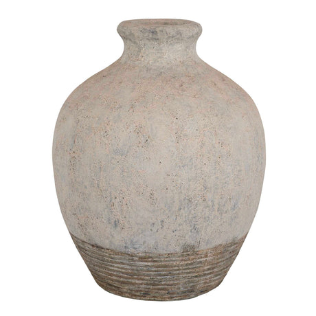 Modern European furniture - Rustic Concrete Ribbed Vase - www.oroa.com