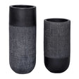 Modern European furniture - Black Terracotta Fabric Vases (2) - www.oroa.com