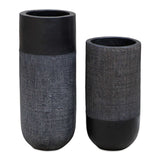 Modern European furniture - Black Terracotta Fabric Vases (2) - www.oroa.com
