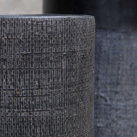 Modern European furniture - Black Terracotta Fabric Vases (2) - www.oroa.com