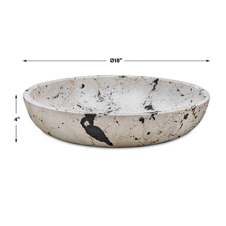 White Limestone Indoor/Outdoor Bowl | Uttermost Nouveau - www.oroa.com
