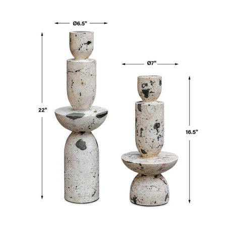 Natural Limestone Indoor/Outdoor Tower Sculptures (2) | Uttermost Nouveau - www.oroa.com