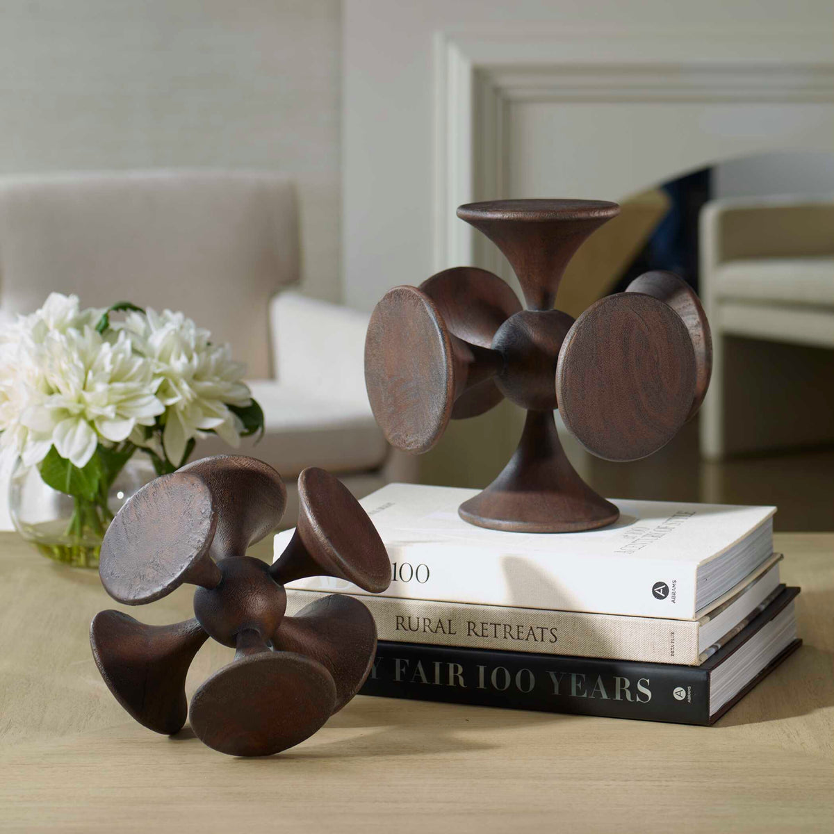 Modern European furniture - Dark Suar Wood Sculptures (2) - www.oroa.com