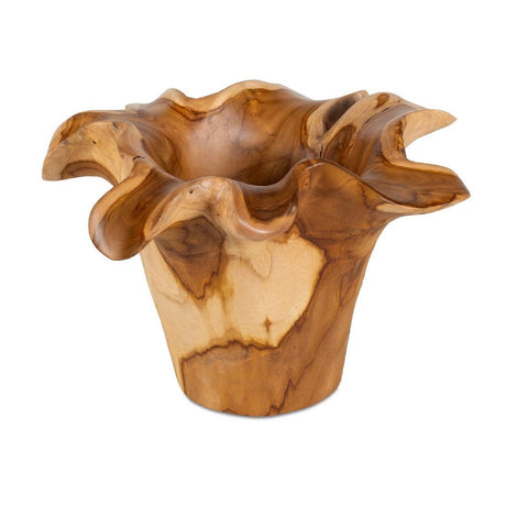 Modern European furniture - Teak Wavy Indoor/Outdoor Bowl - www.oroa.com