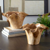 Modern European furniture - Teak Wavy Indoor/Outdoor Bowl - www.oroa.com