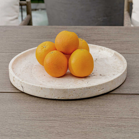 Modern European furniture - Travertine Round Indoor/Outdoor Tray - www.oroa.com
