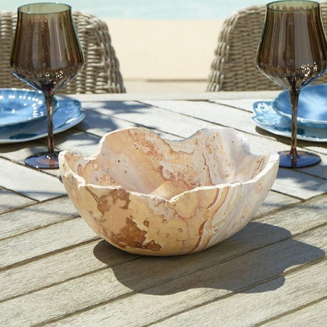 Carved Stone Indoor/Outdoor Bowl | Uttermost Sahara - www.oroa.com
