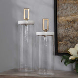 Seeded Glass Cylindrical Containers (2) | Uttermost Hayworth - www.oroa.com