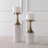 Marble & Brass Candleholders (2) | Uttermost Castiel - www.oroa.com
