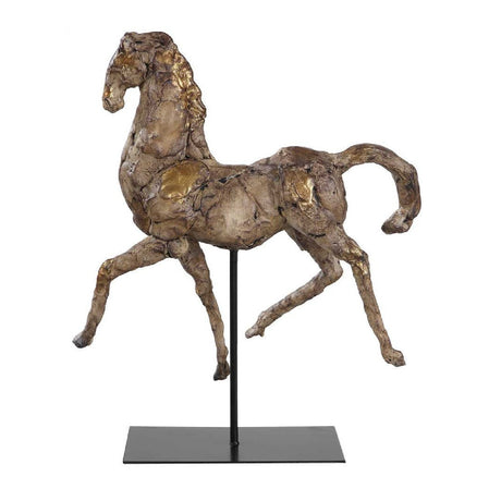 Aged Brown Horse Sculpture | Uttermost Caballo Dorado - www.oroa.com