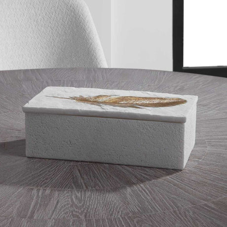 White Stone Look Decorative Box | Uttermost Nephele - www.oroa.com