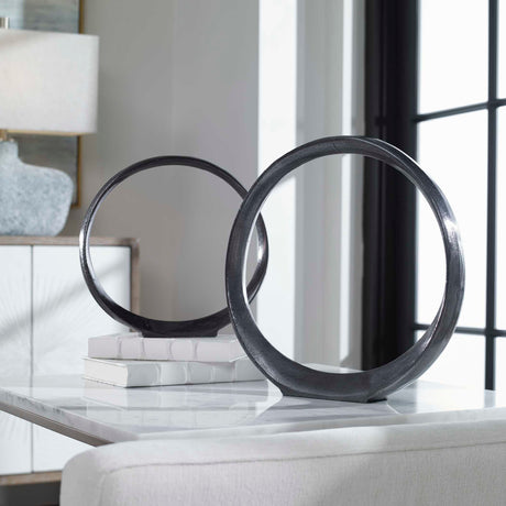 Modern European furniture - Black Nickel Indoor/Outdoor Sculptures (2) - www.oroa.com