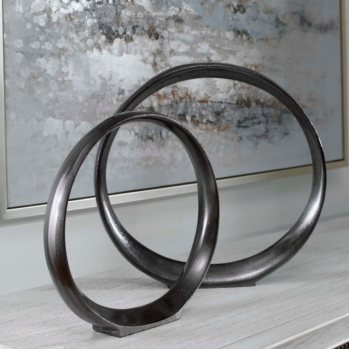 Modern European furniture - Black Nickel Indoor/Outdoor Sculptures (2) - www.oroa.com