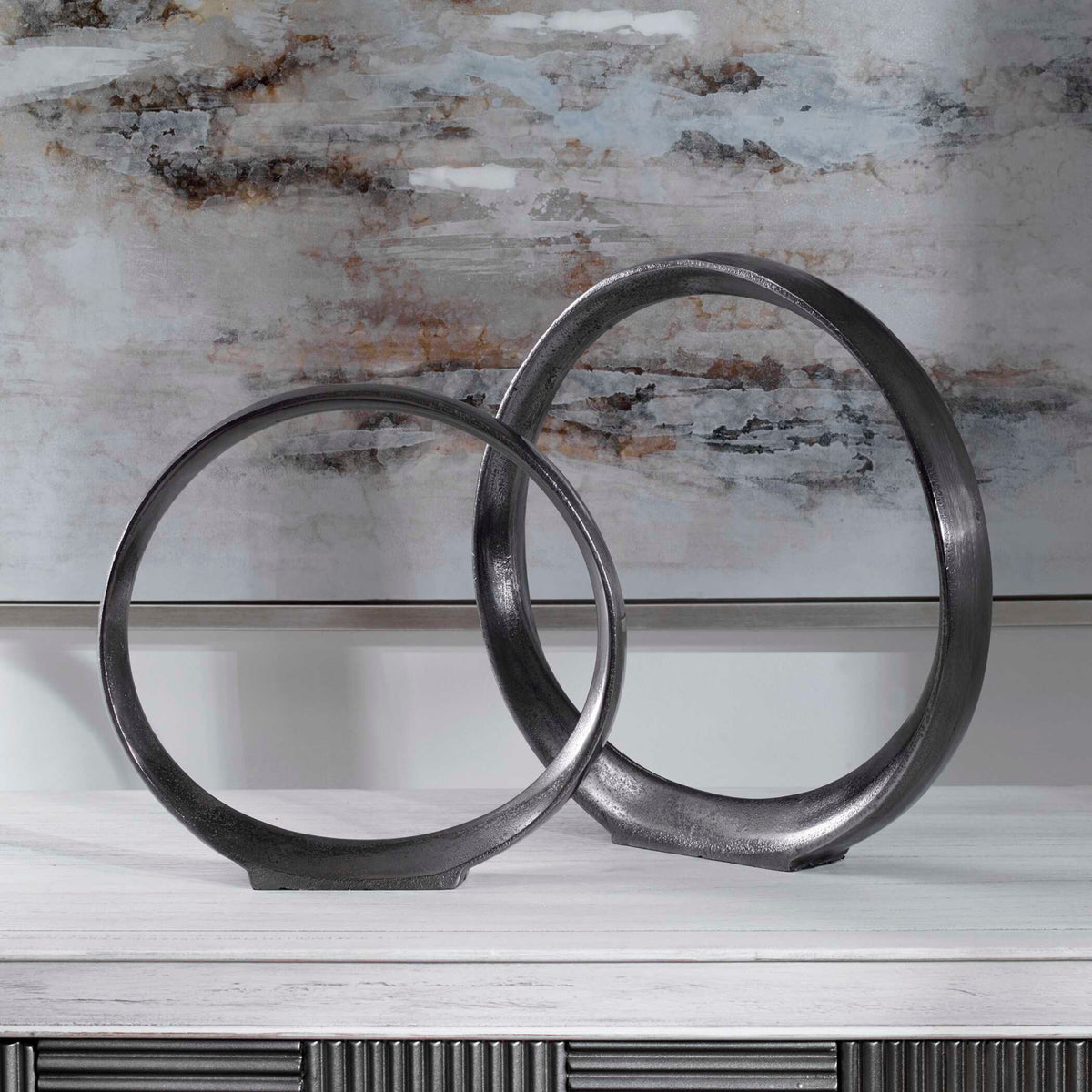 Modern European furniture - Black Nickel Indoor/Outdoor Sculptures (2) - www.oroa.com