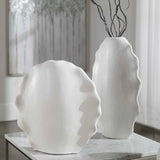 Modern European furniture - White Ceramic Indoor/Outdoor Vases (2) - www.oroa.com