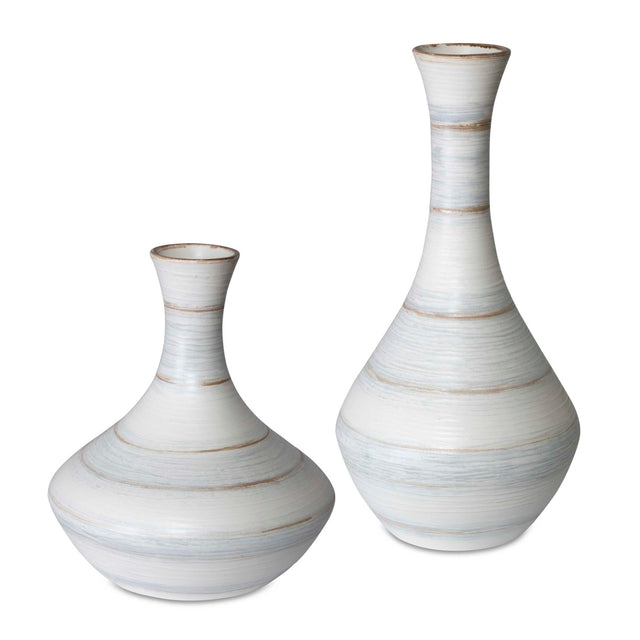 Modern European furniture - Striped Ceramic Indoor/Outdoor Vases (2) - www.oroa.com