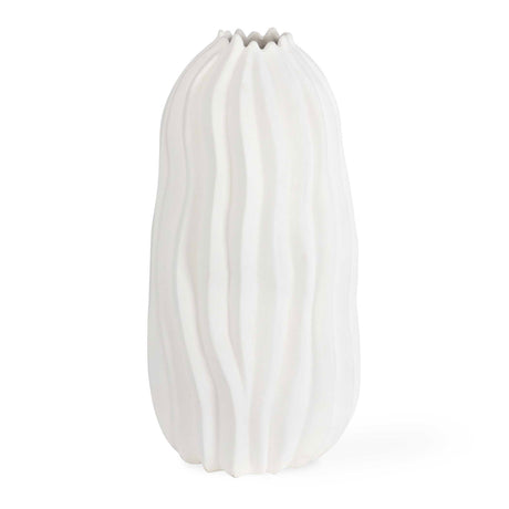 Modern European furniture - Wavy-Fluted Ceramic Indoor/Outdoor Vase - www.oroa.com