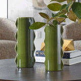 Modern European furniture - Green Ceramic Indoor/Outdoor Vases (2) - www.oroa.com