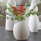 Modern European furniture - White Ceramic Contemporary Indoor/Outdoor Vases (3) - www.oroa.com