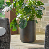 Modern European furniture - Bronze Cylindrical Indoor/Outdoor Planters (2) - www.oroa.com