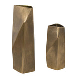 Modern European furniture - Faceted Brass Indoor/Outdoor Vases (2) - www.oroa.com