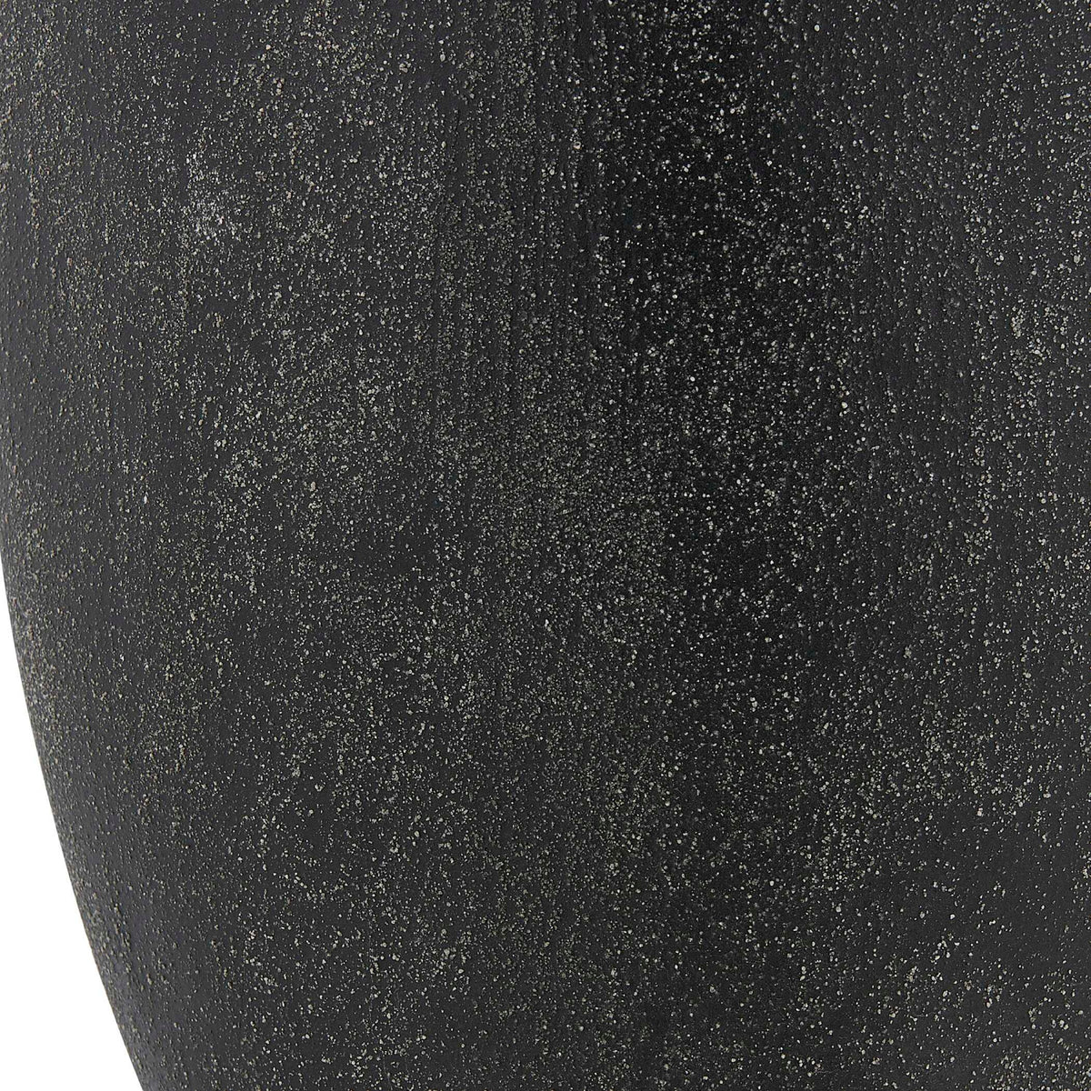 Modern European furniture - Black Earthenware Indoor/Outdoor Vases (2) - www.oroa.com