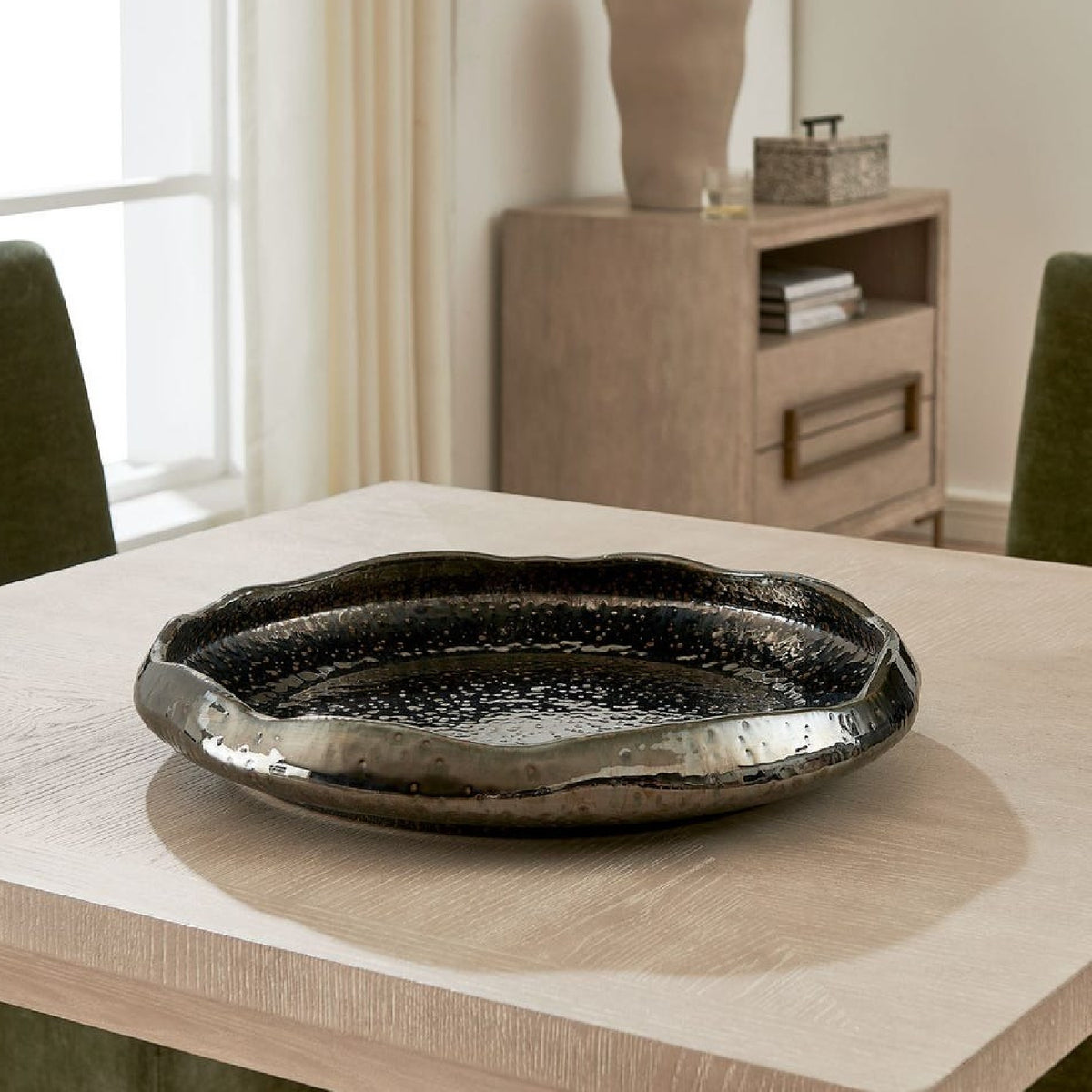 Modern European furniture - Pitted Earthenware Indoor/Outdoor Bowl - www.oroa.com