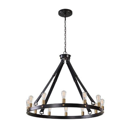 Modern European furniture - Round Bronze 12-Light Chandelier - www.oroa.com