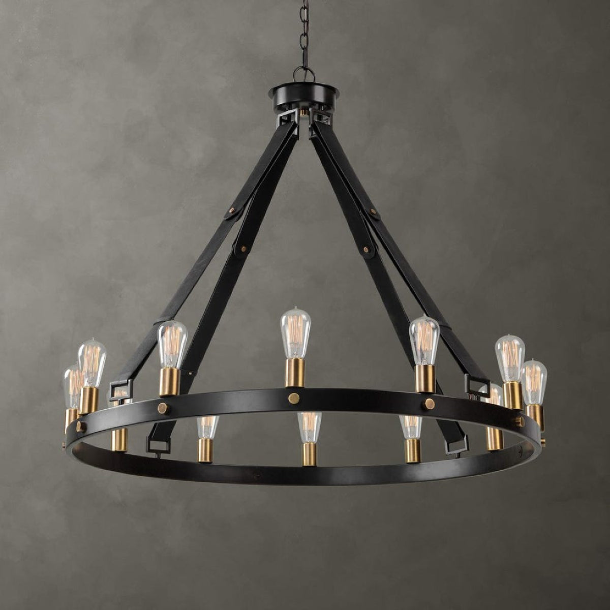 Modern European furniture - Round Bronze 12-Light Chandelier - www.oroa.com