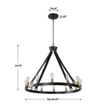 Modern European furniture - Round Bronze 12-Light Chandelier - www.oroa.com