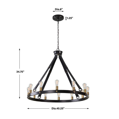 Modern European furniture - Round Bronze 12-Light Chandelier - www.oroa.com
