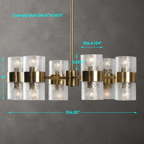 Modern European furniture - Glass Cylinders 12-Light Chandelier - www.oroa.com