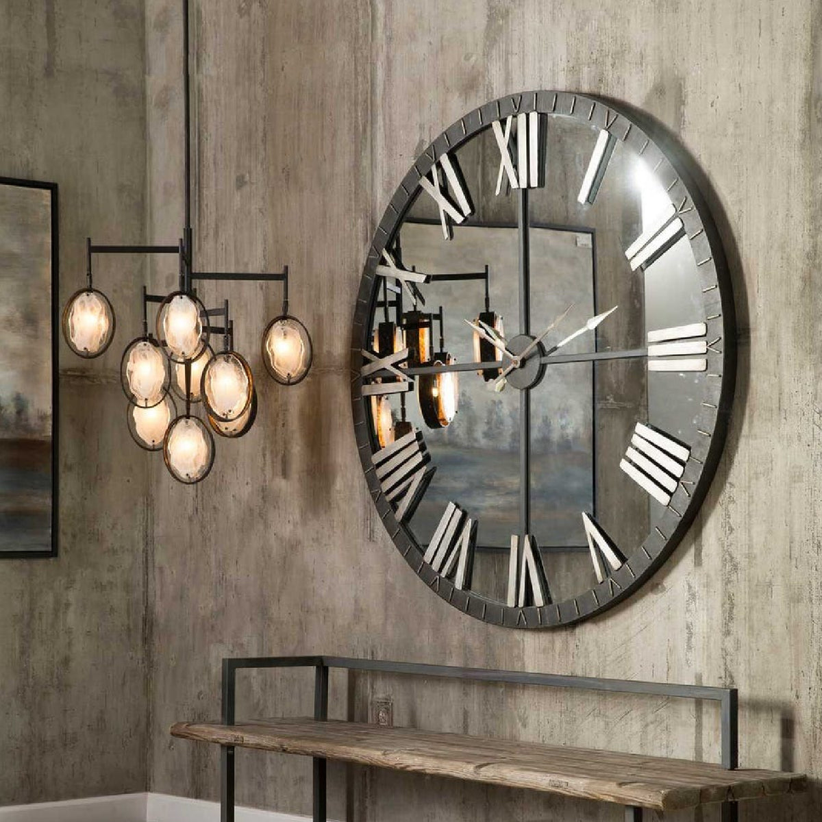 Bronze Framed Glass Chandelier | Uttermost Maxin